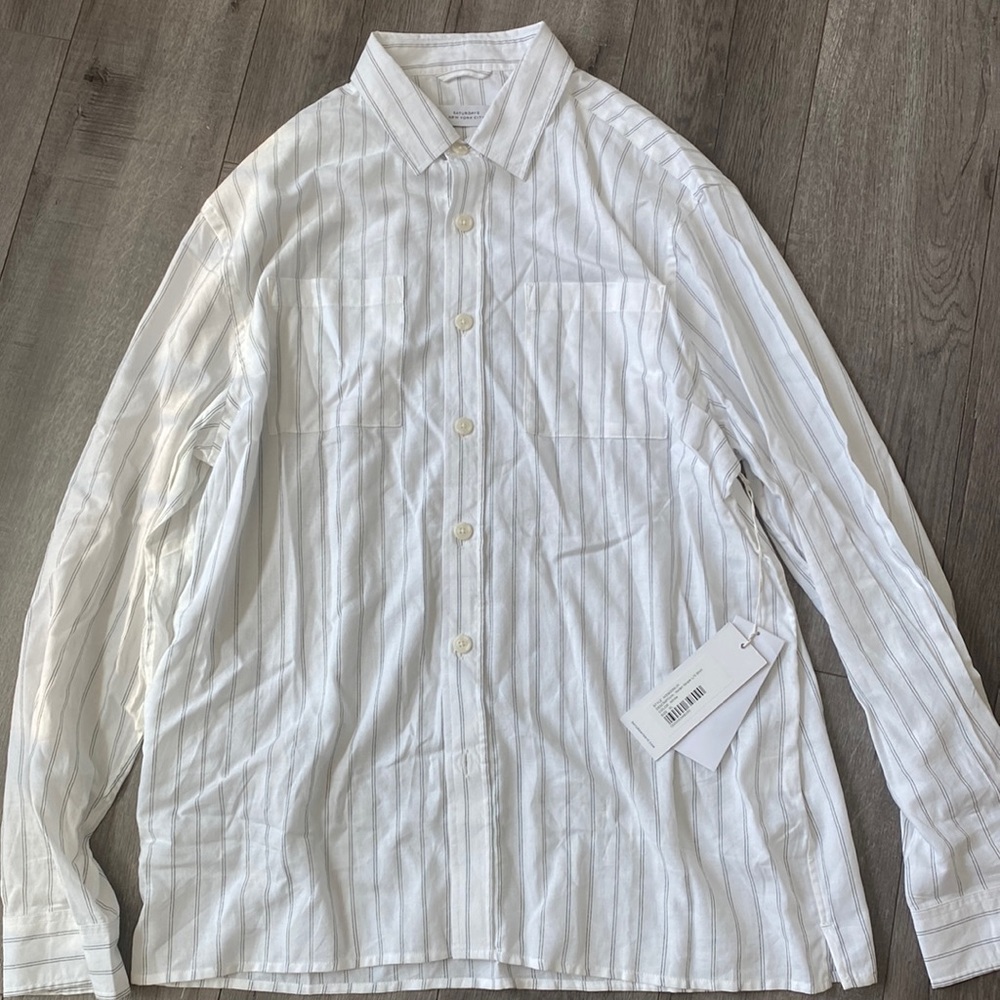 Saturdays NYC Nolan Stripe L/S Button Up